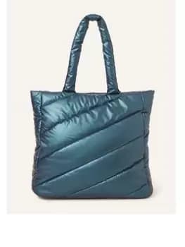 Image of Accessorize Metallic Tote, Blue, Women