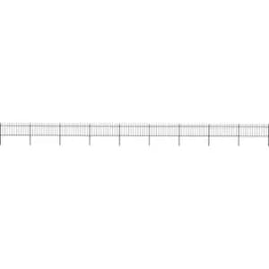 Image of Garden Fence with Spear Top Steel 15.3x0.8 m Black Vidaxl Black