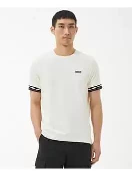 Image of Barbour International Cooper Tipped Cuff T-Shirt - Cream, Size 2XL, Men
