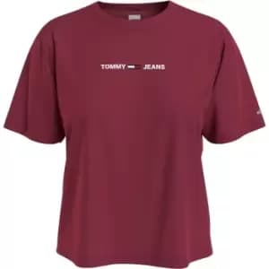 Image of Tommy Jeans Tommy Jeans Linear Logo T Shirt - Red