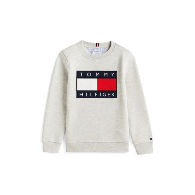 Image of Tommy Hilfiger Kids Heritage Crew Sweatshirt Light Grey P01 male 12Y