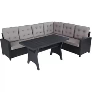 Image of Tectake - Garden rattan furniture set Catania - garden table and chairs, bistro set, garden corner sofa