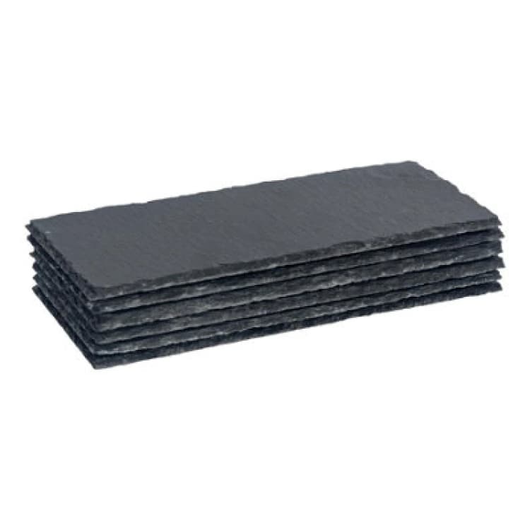 Image of Argon Tableware Rectangle Slate Dinner Plates 29 x 12cm Pack of 6 Grey