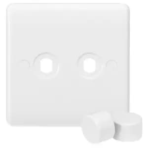 Image of MLA Knightsbridge Curved Edge 2 Gang Dimmer Plate With 2 Matching Dimmer Caps - CU2DIM