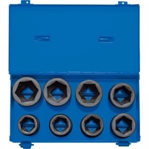 Image of Draper 8 Piece 3/4" Drive Impact Hexagon Socket Set Metric in Metal Case 3/4"