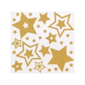 Image of Festive Wonderland Glitter Christmas Star Window Sticker Decorations (One Size) (Gold)