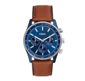 Image of Fossil Men Bannon Multifunction Brown Leather Watch
