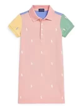 Image of Ralph Lauren Girls Polo Dress - Rose Pink, Rose Pink, Size 5 Years, Women