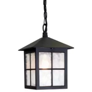 Image of IP43 1 Bulb Chain Lantern Light Black LED E27 100W Bulb External d00199