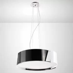 Image of Dakota Small Pendant 4 Bulbs Polished Chrome/Black & White Aryl
