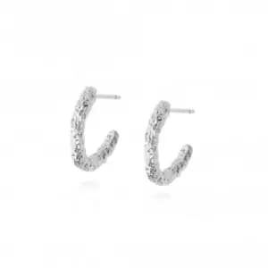 Image of Isla Coral Midi Hoop Sterling Silver Earrings SE03_SLV