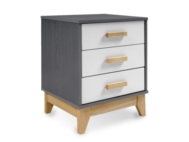 Image of Seconique Cleveland Grey and White 3 Drawer Bedside Table