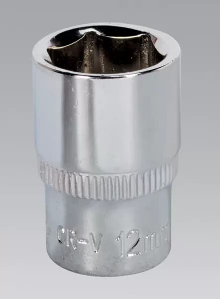 Image of Genuine SEALEY SP1412 WallDrive® Socket 12mm 1/4Sq Drive Fully Polished