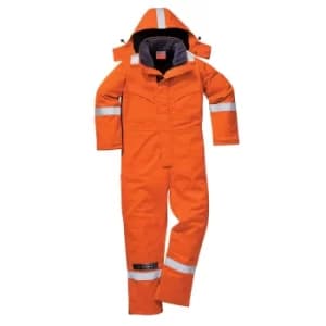 Image of Biz Flame Mens Flame Resistant Antistatic Winter Overall Orange Extra Large 32"