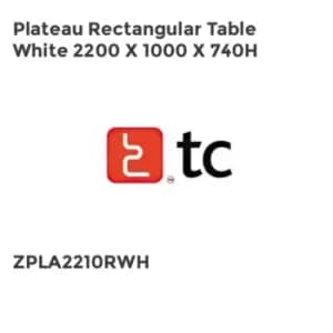 Image of TC Group Plateau Rectangular Table White 2200 x 1000 x 740H