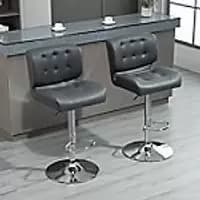 Image of Homcom Racing Style Bar Stool Grey 2 Pieces