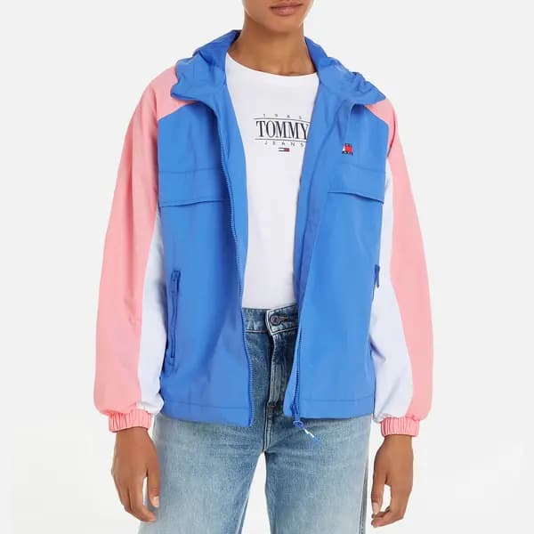 Image of Tommy Jeans Chicago Colour-Block Nylon Windbreaker - XS