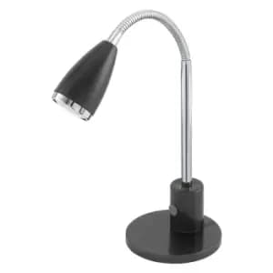 Image of EGLO GU10 Fox Anthracite Chrome LED Office Table Light 3W Warm White - 92873