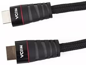 Image of VCOM HDMI 1.4 (M) to HDMI 1.4 (M) 3m Black Nylon Braided Retail Packaged Display Cable