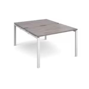 Image of Adapt back to back desks 1200mm x 1600mm - white frame and grey oak top