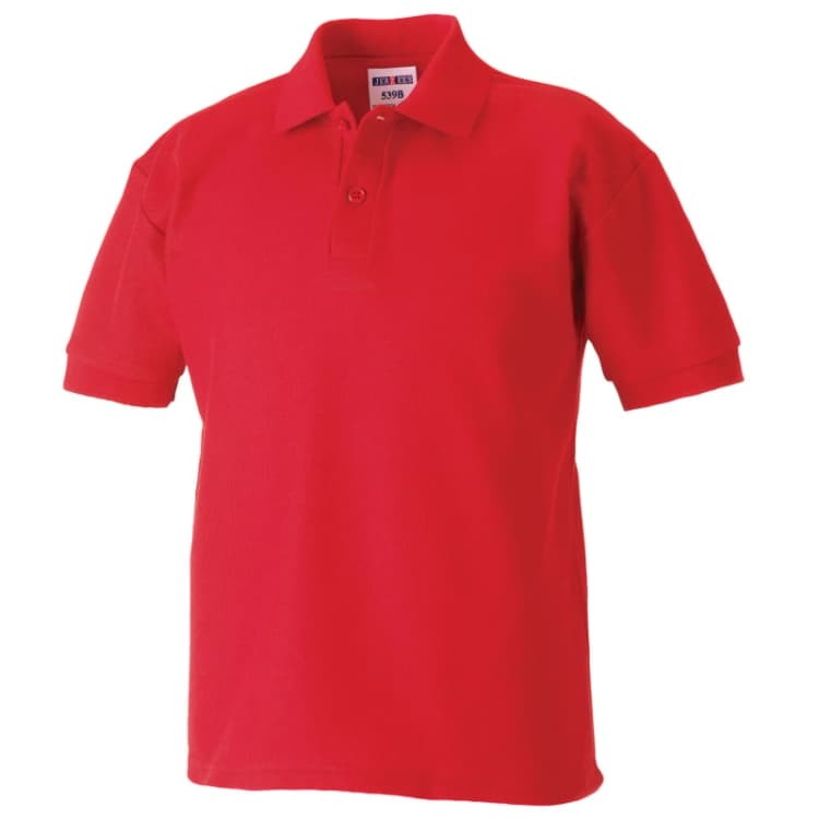 Image of Jerzees Schoolwear Jerzees Schoolgear 65 35 Pique Polo Shirt in Light Red Size: 3-4 Years Light Red Unisex 3-4 Years