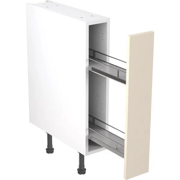 Image of Kitchen Kit Flatpack Shaker Kitchen Cabinet Pull Out Base Unit Ultra Matt 150mm in Cashmere MFC