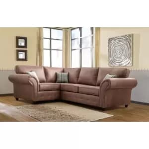 Image of Oakana Luxury Bonded Leather LHF Corner Sofa Brown