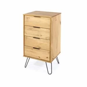 Image of Augusta Pine 4 drawer narrow chest of drawers