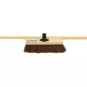 Image of 18" Stiff Bassine Broom C/W 60" Wooden Handle