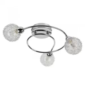 Image of Alambre 3 Way Swirl Ceiling Light in Chrome