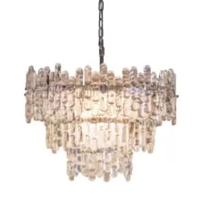 Image of Ceiling Pendant Light Chrome Plate & Clear Glass 9 x 40W E14 Dimmable