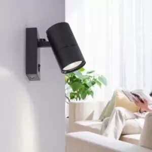 Image of Harper Living - 1 Light White Wall Spotlight with Nail Switch