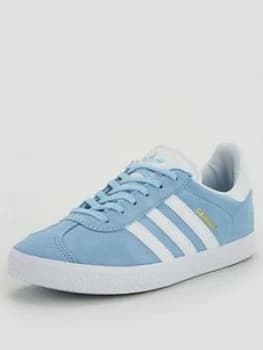 Image of adidas Originals Gazelle Junior Trainers - Light Blue, Size 4