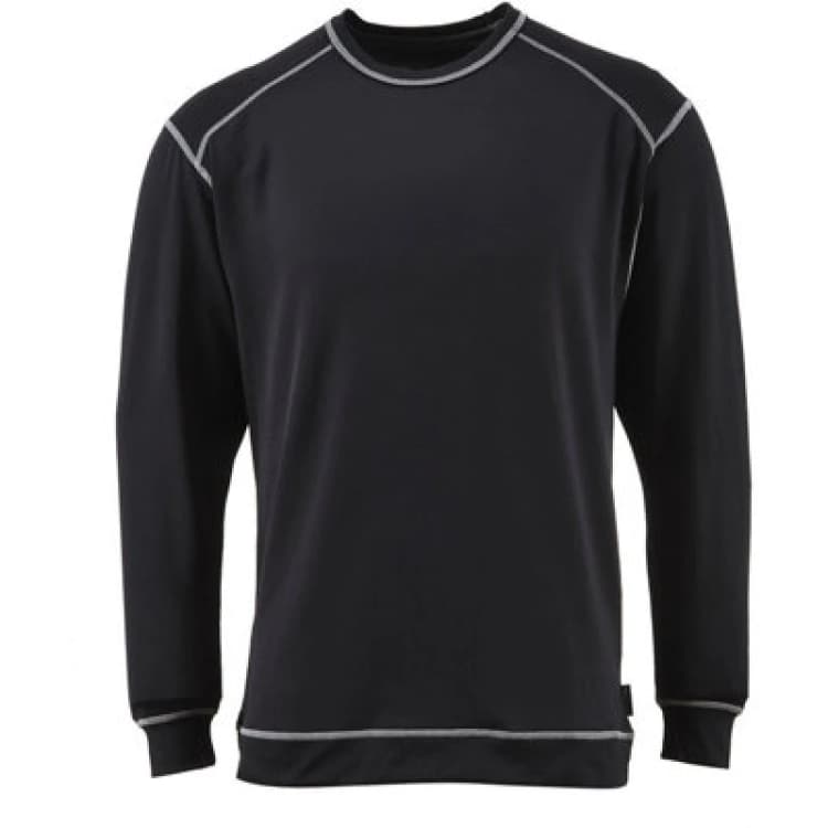 Image of Portwest Base Pro Mens Antibacterial Long Sleeve Base Layer Top B153BKRL Colour: Black