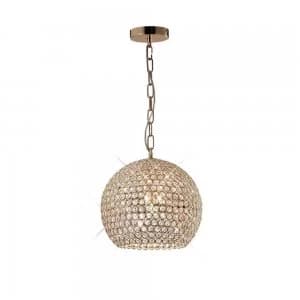 Image of Ceiling Pendant 5 Light French Gold, Crystal