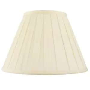 Image of 22" Tapered Drum Lamp Shade Cream Box Pleated Fabric Cover Classic & Elegant