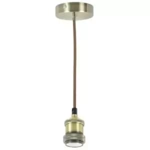 Image of Lyyt Vintage Single Pendant Cord Set E27 Antique Brass