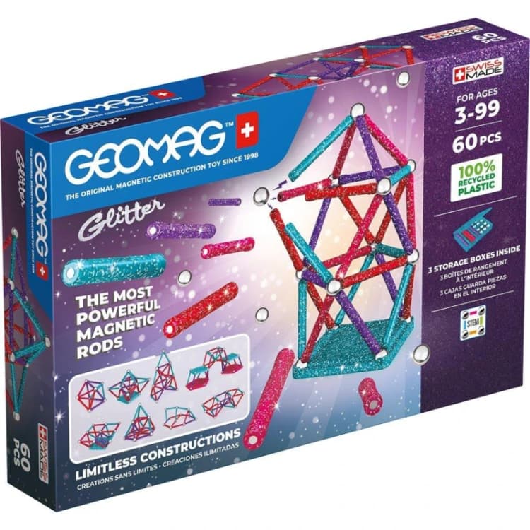 Image of Geomag Recycled Magnetic Glitter Panels - 60 Pieces Multi unisex