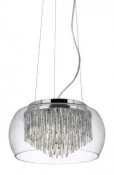 Image of 4 Light Ceiling Pendant Chrome, Glass, G9