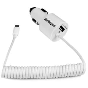 Image of Startech Dualport Car Charger USB MicroUSB