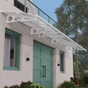 Image of 21' x 5' Palram Canopia Bordeaux 6690 Large Door Canopy - White Mist (6.71m x 1.39m)