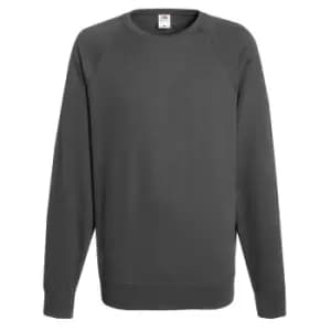 Image of Fruit Of The Loom Mens Lightweight Raglan Sweatshirt (240 GSM) (L) (Light Graphite)
