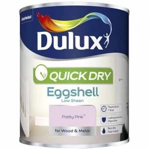 Image of Dulux Quick Dry Pretty Pink Eggshell Low Sheen Paint 750ml