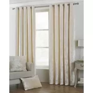 Image of Riva Home Verona Velvet Style Eyelet Curtains (46 x 72" (117 x 183cm)) (Oyster)