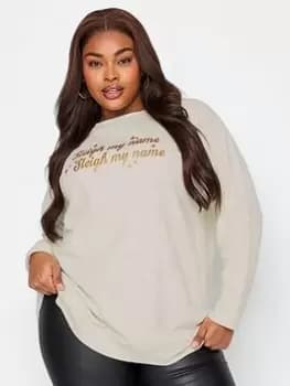 Image of Yours Sleigh My Name Oatmeal Sweatshirt, Natural, Size 18, Women