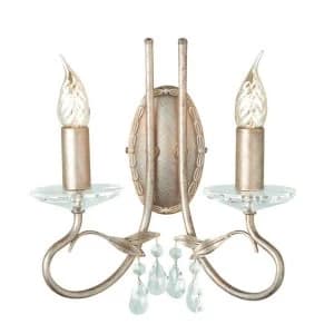 Image of 2 Light Indoor Candle Wall Light Silver, Gold, E14