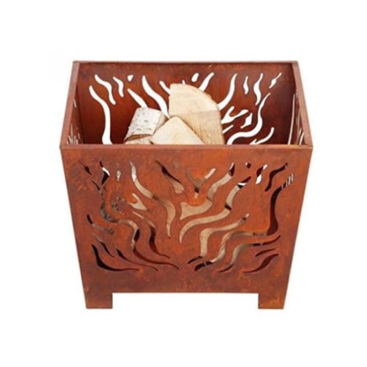 Image of Fallen Fruits Fallen Fruits Square Rusty Firebasket (Small) in Brown Brown One Size Unisex 8714982087059