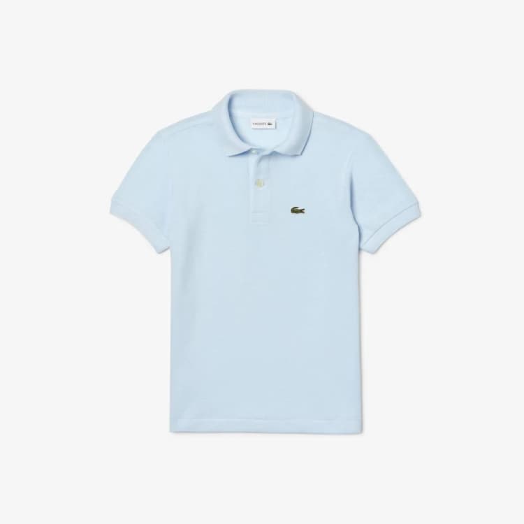 Image of Lacoste Junior Boys Pique Logo Polo Shirt - Blue Blue 13 - 14 Years