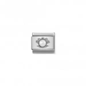 Image of Nomination Composable Classic Silver Shell White Link 330501/03