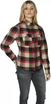 Image of Rokker Memphis Ladies Motorcycle Shirt, red-beige, Size M for Women, red-beige, Size M for Women